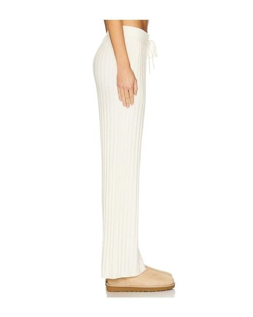 Varley White Simeon Wide Rib Knit Trouser