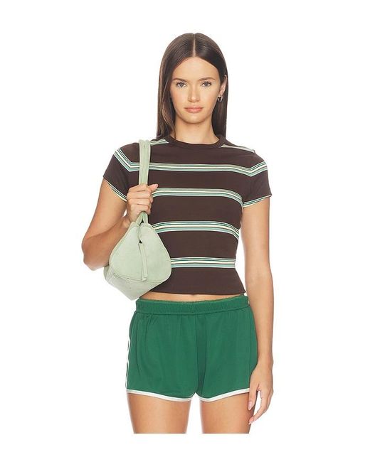 Madewell Green Stripe Crewneck 90S Tee