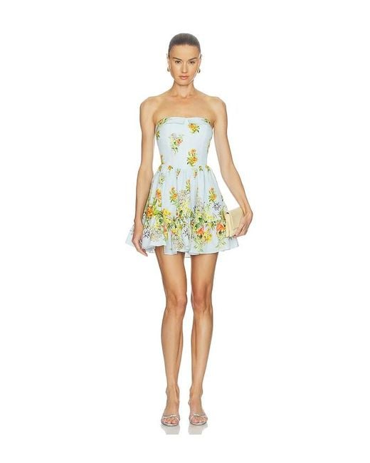Hemant & Nandita Blue Off-Shoulder Short Dress