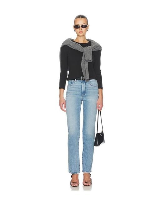 Madewell Blue Longline Straight Jeans