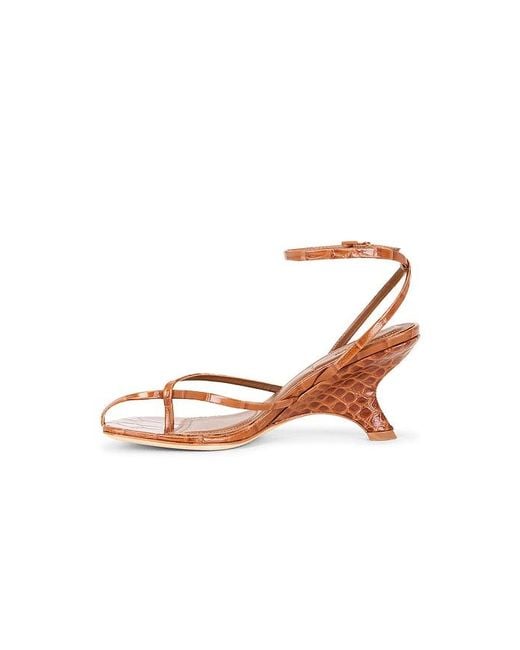 Jonathan Simkhai White Kelsey Embossed Leather Strappy Wedge