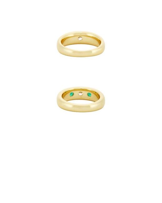 Mega White Emerald And Clear Cz Pinky Ring Set Of 2