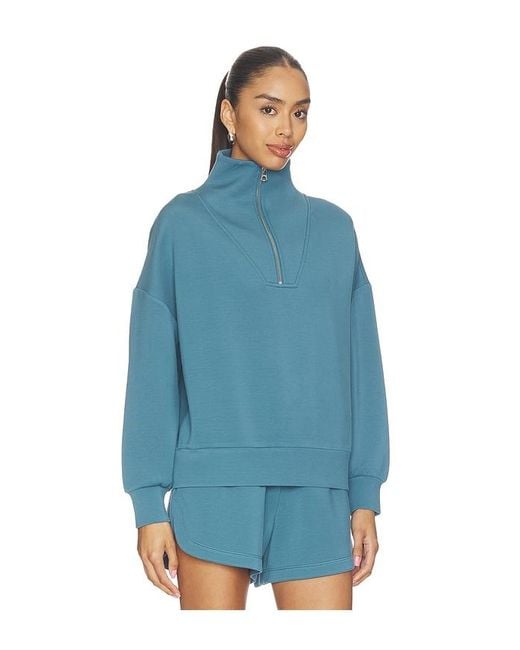 Varley Blue Hawley Half Zip Sweatshirt