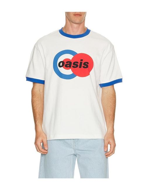 Pleasures White X Oasis 1996 Ringer Shirt for men