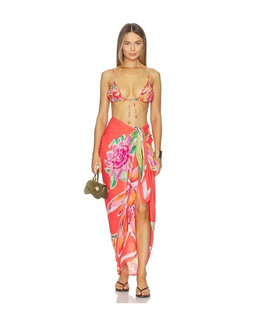 Seafolly Red Hothouse Floral Sarong