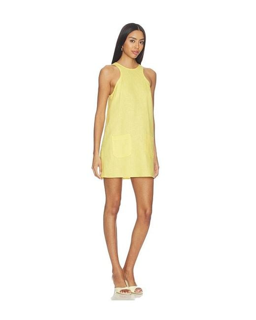 Matthew Bruch Yellow Pocket Mini Dress