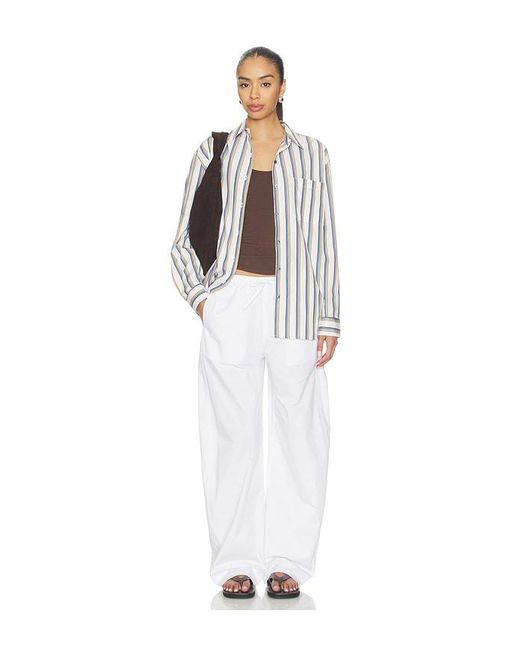 Leset White Yoshi Stripe Classic Button Down