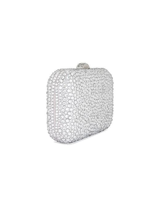 Olga Berg Metallic Casey Hot Fix Encrusted Clutch