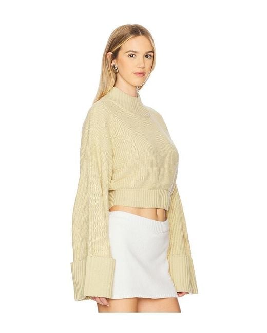 WeWoreWhat Natural Cropped Turtleneck Sweater