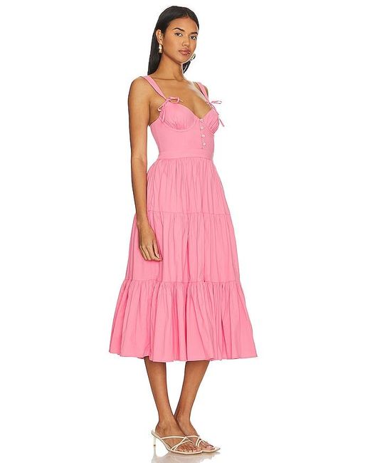 Tularosa Pink Poppy Midi Dress