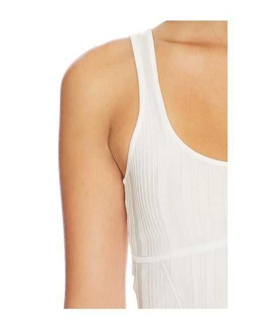 Fleur du Mal White Rib Garter Top