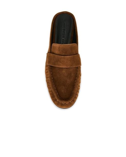 Black Suede Studio Brown Gabby Mule Loafer