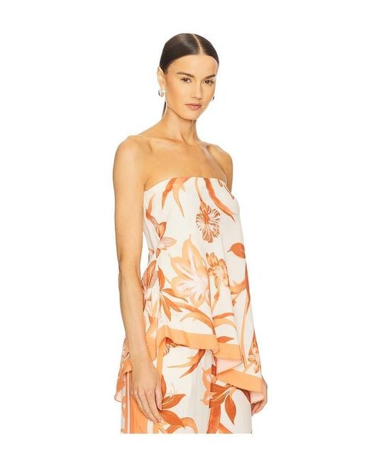 Rococo Sand Multicolor Asymmetrical Strapless Top