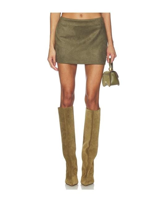 superdown Green Patsie Faux Suede Mini Skirt