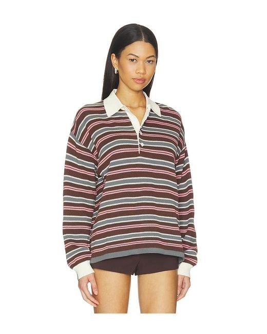 The Upside Red Wonder Knit Polo Top