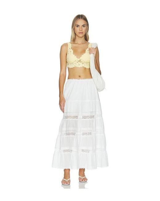 Free People White X Intimately Fp Petal Party Plunge Bralette