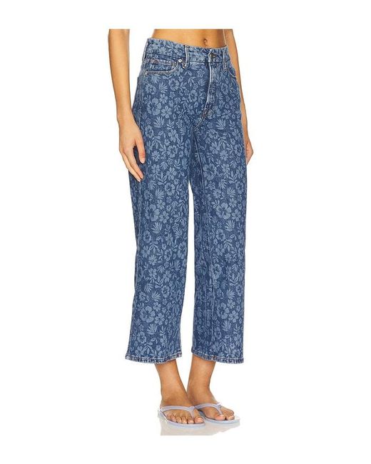GOOD AMERICAN Blue Good Waist Cropped Palazo