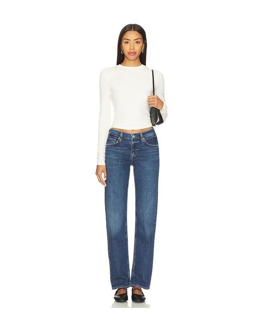 Agolde Blue Low Rise Slim Jeans