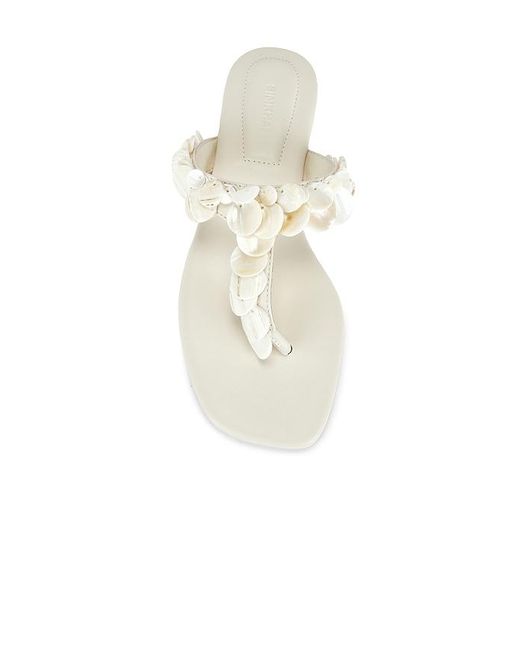 Jonathan Simkhai White Elin Natural Shell Beaded Thong Sandal