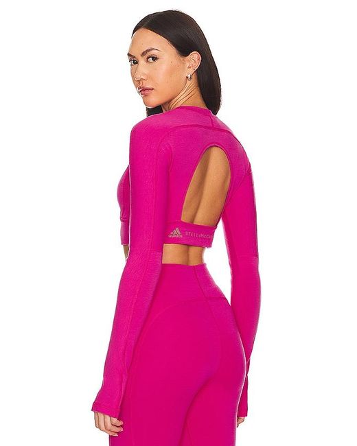 True strength yoga crop top Adidas By Stella McCartney de color Pink