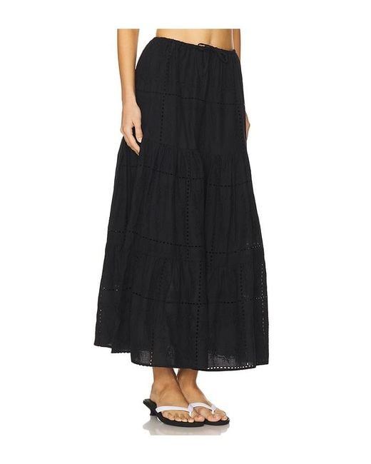 WeWoreWhat Black Midirock Mit Lochstickereien