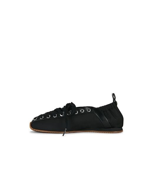 Ganni Black Lace Up Sporty Ballerina Sneaker