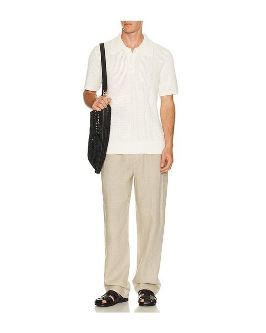 CHE White Santino Textured Polo for men