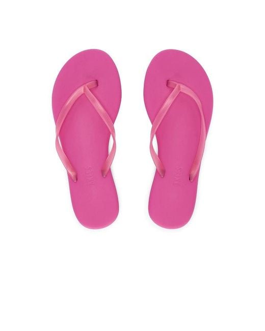 TKEES Pink Aqua Flip Flops