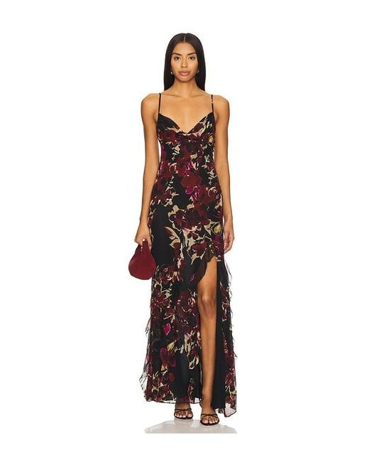 Nicholas White Kamila Ruffle Cowl Gown