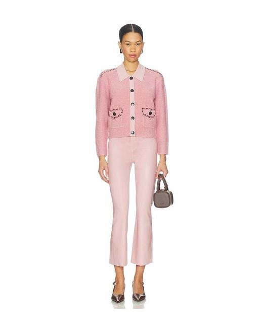 L'Agence Pink Kendra High Rise Crop Flare