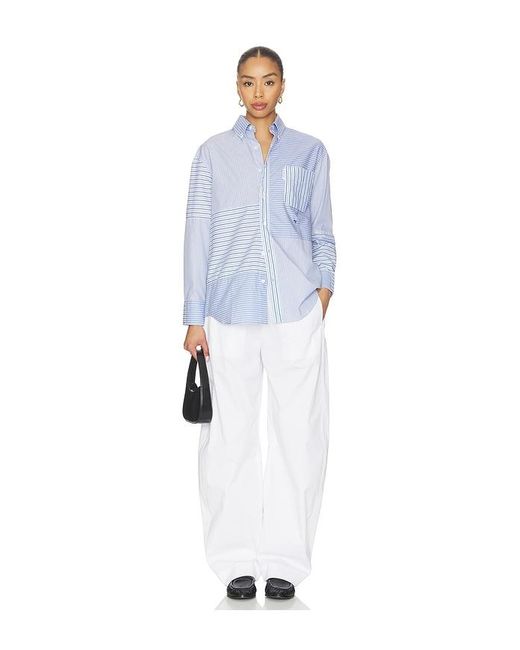 HOMMEGIRLS Blue Patchwork Shirt