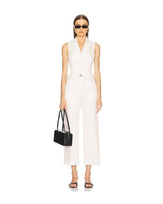 L'academie White 'Academie Carinne Satin Vest Top