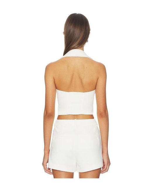 GOOD AMERICAN White Luxe Suiting Halter Vest