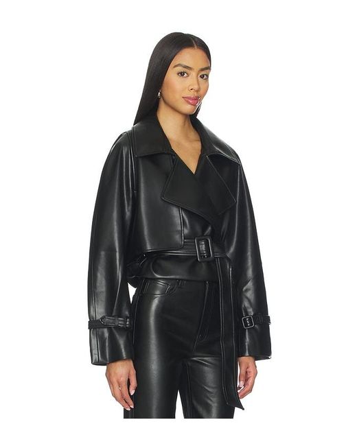 Elodie the Label Black Elodie Charles Faux Leather Crop Jacket