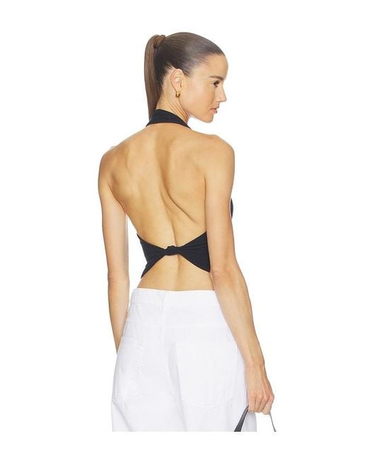 Free People White Round Two Pique Halter
