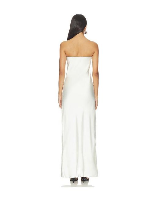 Norma Kamali White Bias Strapless Gown