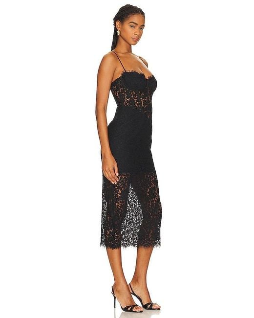Bardot Black Olina Corset Midi Dress