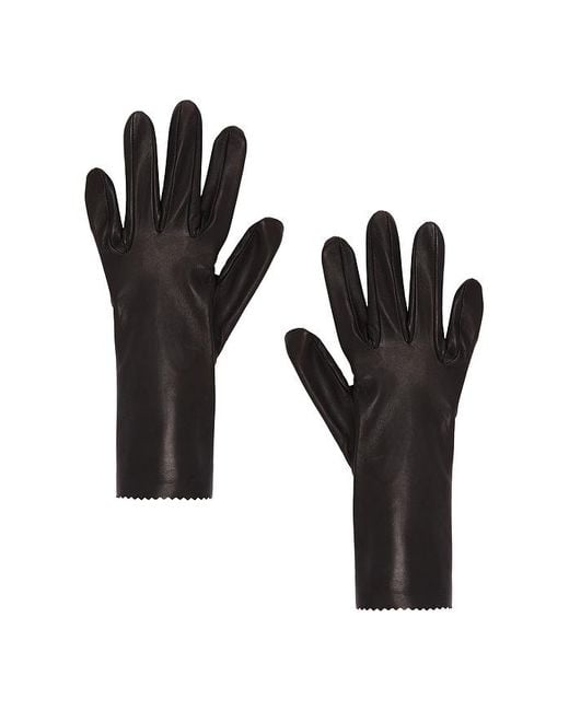 Manokhi Black Short Leather Gloves
