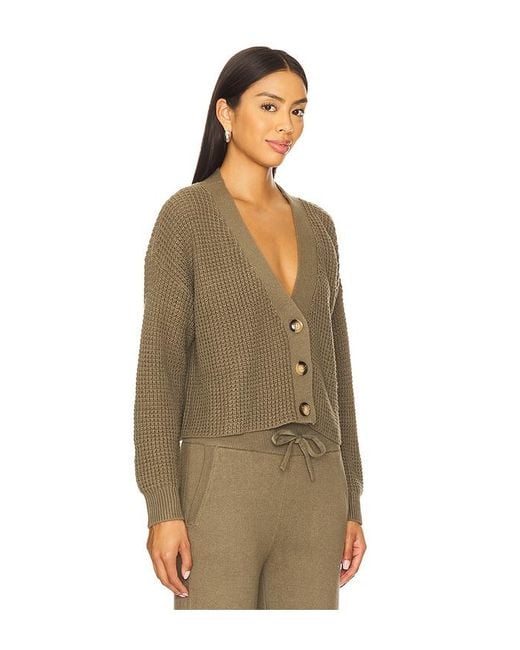 Eberjey Brown Recycled Sweater Cropped Cardigan