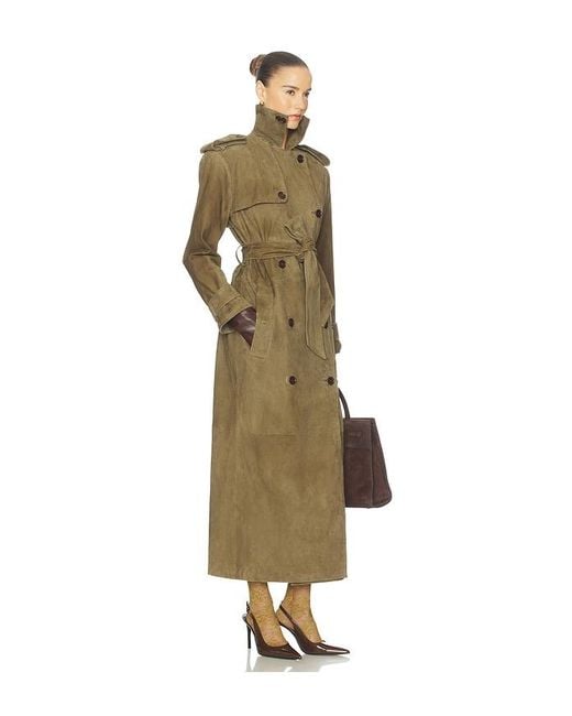 Helsa Multicolor Suede Trench Coat