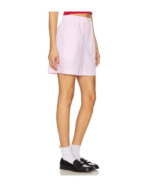 Fiorucci White Gingham Logo Shorts