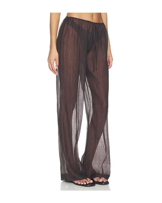 LNA Brown Velma Sheer Pant