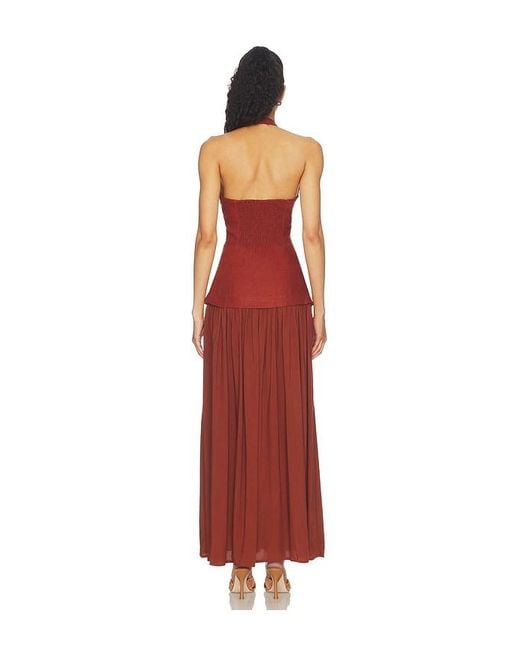 Faithfull The Brand Red Tali Maxi Dress