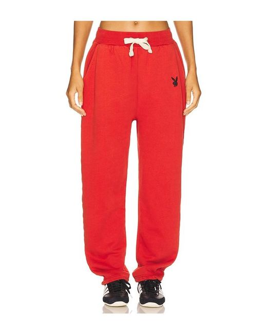 Playboy Red Logo Hoodie And Sweatpant Set