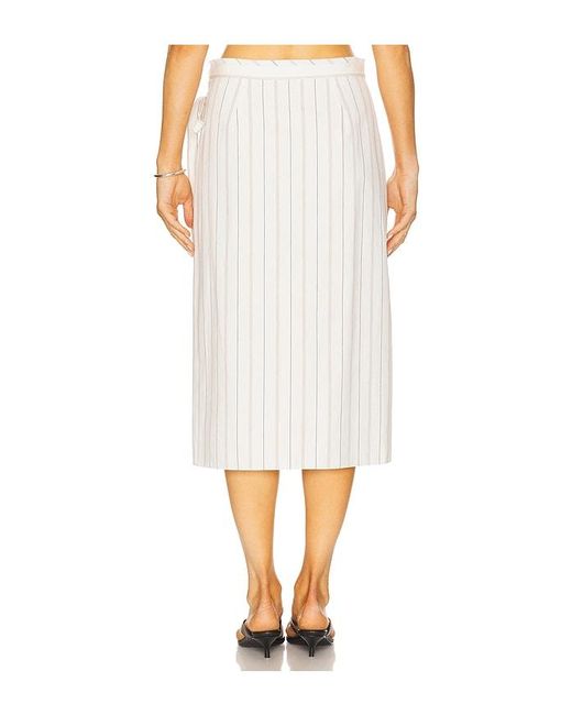 Vince White Seedling Stripe Wrap Skirt