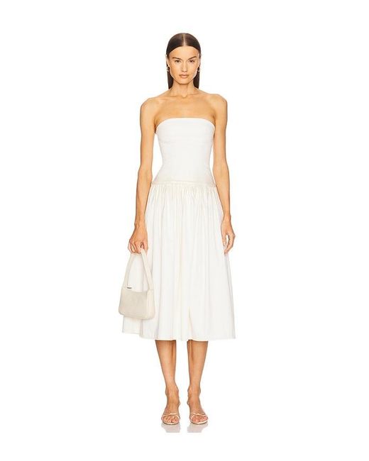 LOBA White Sharon Midi Dress