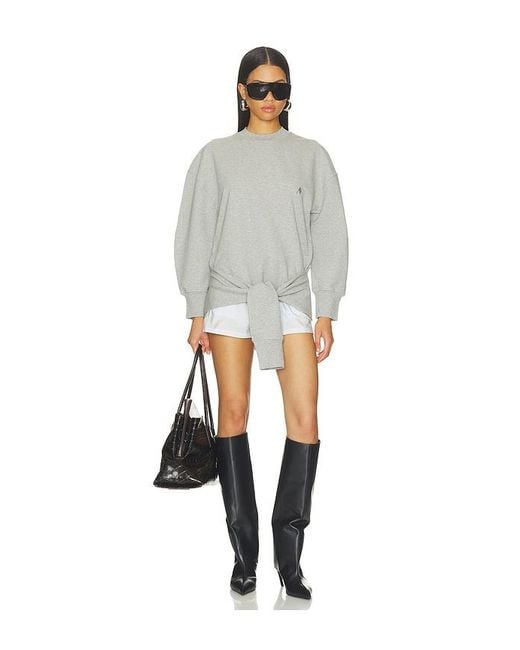 The Attico Gray Fleece Tie Sweatshirt