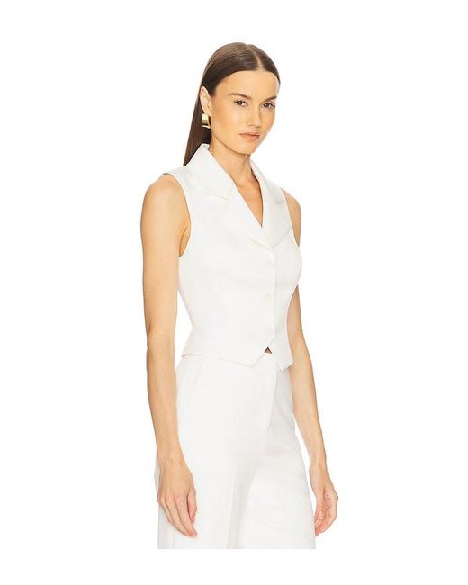 L'academie White 'Academie Carinne Satin Vest Top