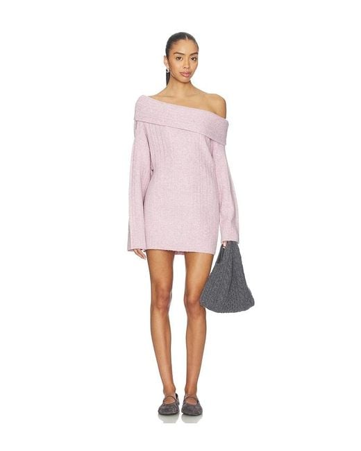 Lovers + Friends Pink Sora Off The Shoulder Mini Dress