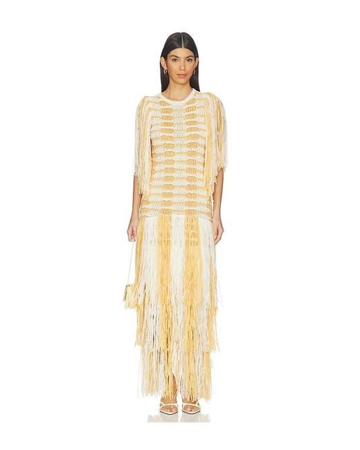 Ulla Johnson Metallic Silvia Fringe Knit Dress